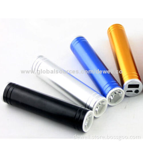 LED Mobile Phone Charger for Promotions, 1,200/2,000/2,200/2,600mAh Capacity, Slim Cylinder Design